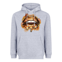 Heather Grey melanin lips Heavyweight Hoodie - Zillion Design Studio