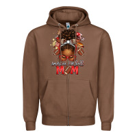 Chestnut american football mom red and silver afro messy bu Zipper Hoodie - texasbilliewilder
