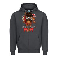 Smoke american football mom red and silver afro messy bu Zipper Hoodie - texasbilliewilder