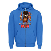 True Royal american football mom red and silver afro messy bu Zipper Hoodie - texasbilliewilder