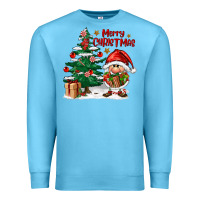 Ocean Blue merry christmas gnomes Premium Sweatshirt - FaDigitalArtStudio