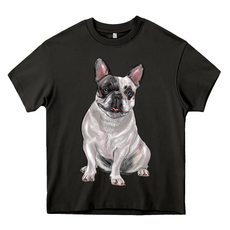 White Black French Bulldog Heavy Core Tee by LillyAllenDesigns | Teevron