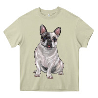 Mossy white black french bulldog Heavy Core Tee - LillyAllenDesigns