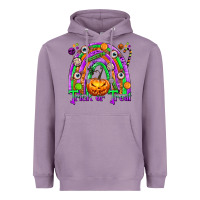 Lavender Trick or Treat Halloween Rainbow Heavyweight Hoodie - texasbilliewilder