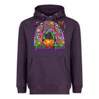 Plum Trick or Treat Halloween Rainbow Heavyweight Hoodie - texasbilliewilder