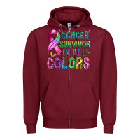 Burgundy cancer survivor in all colors Zipper Hoodie - texasbilliewilder
