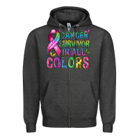 Charcoal Heather cancer survivor in all colors Zipper Hoodie - texasbilliewilder
