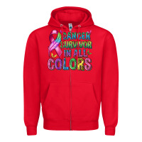 Red cancer survivor in all colors Zipper Hoodie - texasbilliewilder