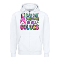 White cancer survivor in all colors Zipper Hoodie - texasbilliewilder