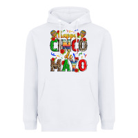 White happy cinco de mayo Heavyweight Hoodie - Zillion Design Studio