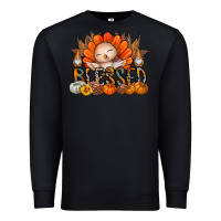 Black Thanksgiving Turkey Pumpkin Blessed Premium Sweatshirt - CowhideDigitalArt