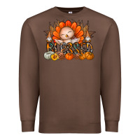 Chestnut Thanksgiving Turkey Pumpkin Blessed Premium Sweatshirt - CowhideDigitalArt
