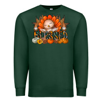 Sports Green Thanksgiving Turkey Pumpkin Blessed Premium Sweatshirt - CowhideDigitalArt