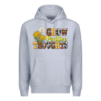 Heather Grey grow positive thoughts Premium Hoodie - NancyCooperArtShop