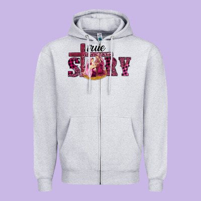 Zipper Hoodie Pink Christmas true story holy family