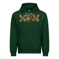 Forest Green Western Mom Red Angus Cow Urban Hoodie - LillyAllenDesigns