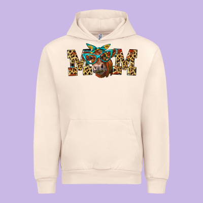 Western Mom Red Angus Cow Urban Hoodie Designed By Lillyallendesigns