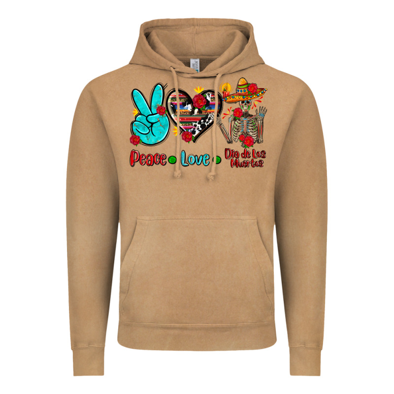 Peace Love Dia De Los Muertos Vintage Hoodie by AdoDesignShop | Teevron