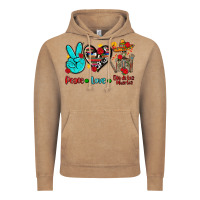 Vintage Coffee peace love dia de los muertos Vintage Hoodie - AdoDesignShop