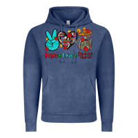 Vintage Denim peace love dia de los muertos Vintage Hoodie - AdoDesignShop