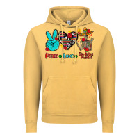 Vintage Mustard peace love dia de los muertos Vintage Hoodie - AdoDesignShop