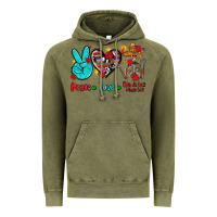 Vintage Olive peace love dia de los muertos Vintage Hoodie - AdoDesignShop