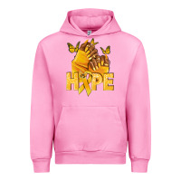 Fuchsia Pink hope yellowribbonchildhood cancer nails Urban Hoodie - NancyCooperArtShop