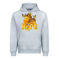 Heather Grey hope yellowribbonchildhood cancer nails Urban Hoodie - NancyCooperArtShop