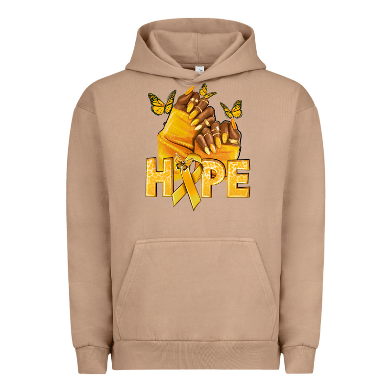 Hope Yellowribbonchildhood Cancer Nails Urban Hoodie by NancyCooperArtShop | Teevron
