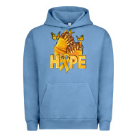 Pigment Pebble Blue hope yellowribbonchildhood cancer nails Urban Hoodie - NancyCooperArtShop