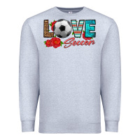 Heather Grey love soccer Premium Sweatshirt - HRA Design Shop