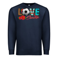 Navy love soccer Premium Sweatshirt - HRA Design Shop