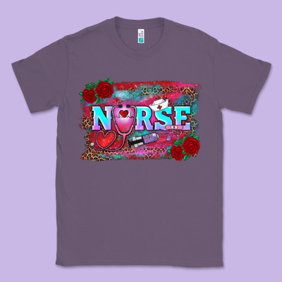 Valentines Day Nurse With Leopard And Turquoise Ba Classic Tee Designed By Ranaportraitstore
