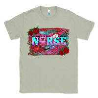 Matcha valentines day nurse with leopard and turquoise ba Classic Tee - RanaPortraitStore