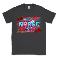 Smoke valentines day nurse with leopard and turquoise ba Classic Tee - RanaPortraitStore