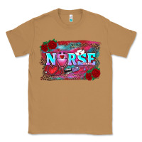Toasted Coconut valentines day nurse with leopard and turquoise ba Classic Tee - RanaPortraitStore