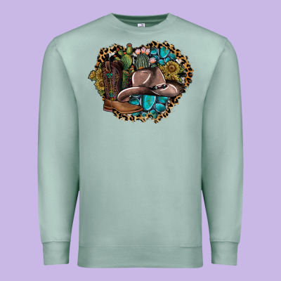 Western Design Premium Sweatshirt Designed By Sublimationcraftshop