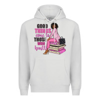 Dove Grey good things come to those who hustle Premium Hoodie - NancyCooperArtShop