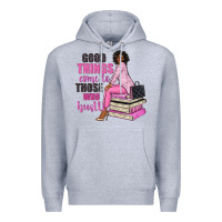 Heather Grey good things come to those who hustle Premium Hoodie - NancyCooperArtShop