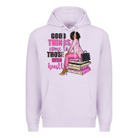 Lilac good things come to those who hustle Premium Hoodie - NancyCooperArtShop
