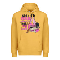 Mustard good things come to those who hustle Premium Hoodie - NancyCooperArtShop