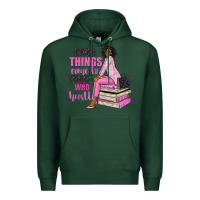 Sports Green good things come to those who hustle Premium Hoodie - NancyCooperArtShop