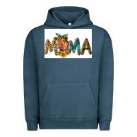 Pigment Midnight Navy Western Cow Red Angus Mama Urban Hoodie - LillyAllenDesigns
