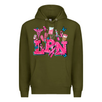 Army Green lpn cancer  nurse with Premium Hoodie - AdoDesignShop