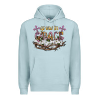 Blue Mist grow in grace Premium Hoodie - NancyCooperArtShop