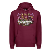 Burgundy grow in grace Premium Hoodie - NancyCooperArtShop