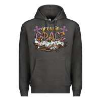 Charcoal Heather grow in grace Premium Hoodie - NancyCooperArtShop
