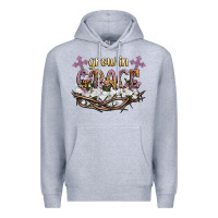 Heather Grey grow in grace Premium Hoodie - NancyCooperArtShop