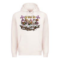 Pale Pink grow in grace Premium Hoodie - NancyCooperArtShop
