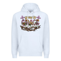 White grow in grace Premium Hoodie - NancyCooperArtShop